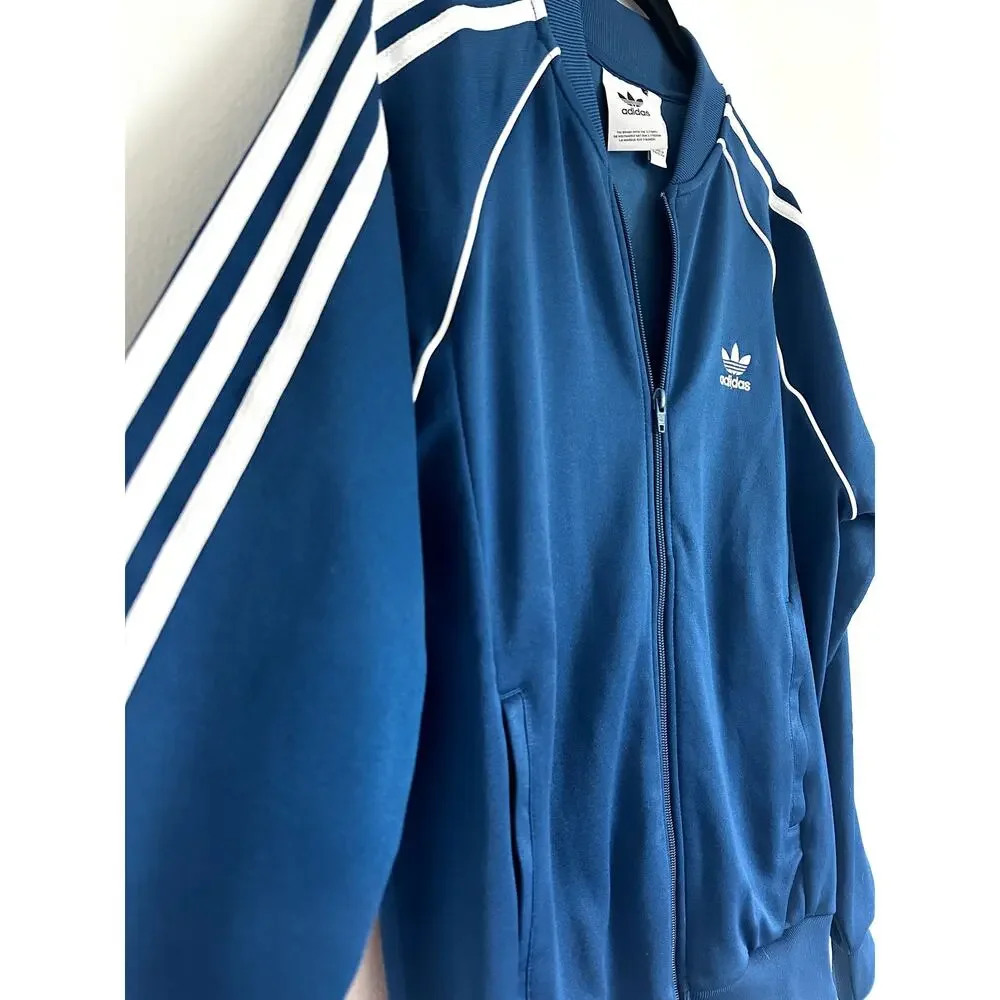 Adidas Originals SST Track Jacket Marine Blue White Stripe Men's Size M